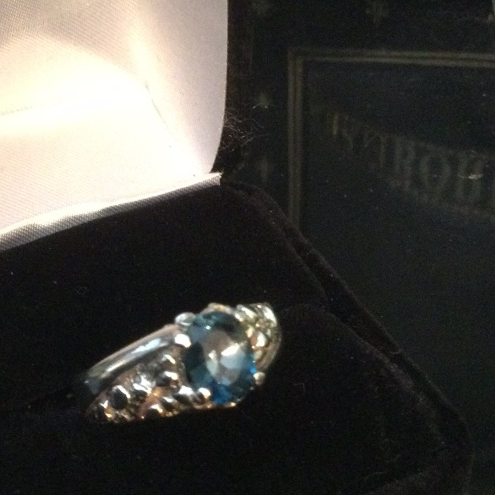 Genuine Rare London Blue Topaz Ring - Picture 6 of 12